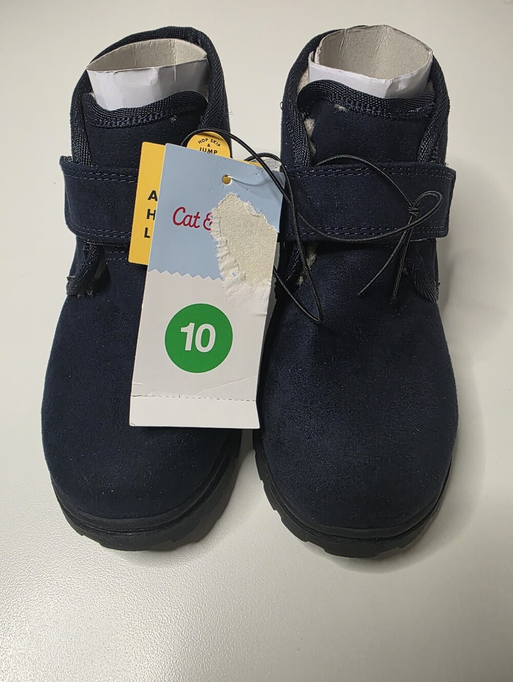 NWT Cat & Jack Boys 10T Navy Magnus Hook & Loop Strap Boots